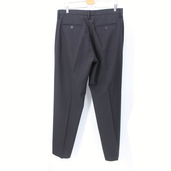 GAP Classic Flat Front Trousers Black Men's Size 33x30 Tailored Office Pants - Picture 3 of 14